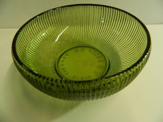 Vintage Mid - Century 1960s E.  O.  Brody Co.  Emerald Green Ribbed Glass Bowl - Usa
