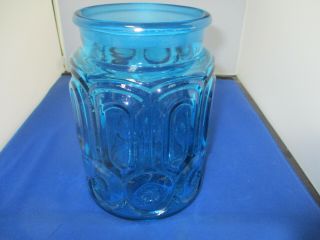 Vintage Le Smith Moon And Stars Blue Glass 7.  5” Replacement Canister - No Lid