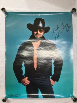 Vintage Poster Hank Williams Jr.  Fan Club - 22 " X 28 " - Country Music Outlaw