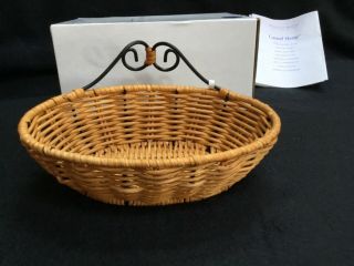 Princess House Casual Home Rattan Oval Small Basket (approx.  6” X 2”).