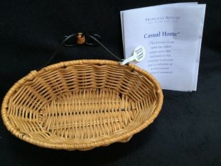 Princess House Casual Home Rattan Oval Small Basket (approx.  6” x 2”). 3