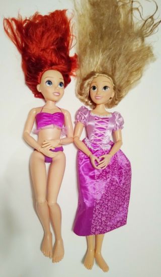 32 " Disney Playdate Tangled Rapunzel Princess & Ariel My Size Big Poseable Doll
