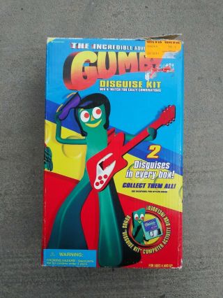Gumby Disguise Kit Clown & Cowboy With Floppy Disk 1996 Trendmasters Complete