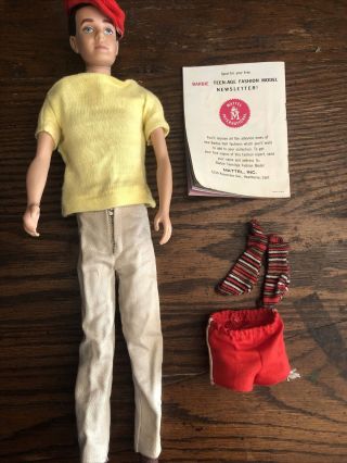 1961 Vintage Barbie Ken Doll With Clothes And Book