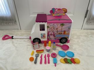 Mattel Barbie Food Truck Play Set With Accessories Kitchen Vehicle With Handle