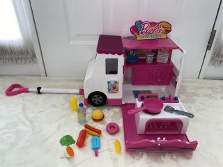 Mattel Barbie Food Truck Play Set with Accessories Kitchen Vehicle with HANDLE 2