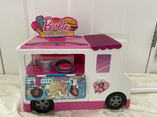Mattel Barbie Food Truck Play Set with Accessories Kitchen Vehicle with HANDLE 3