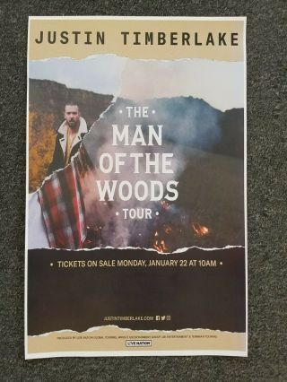 Justin Timberlake 11x17 Man Of The Woods Promo Tour Concert Poster Cd Lp Nsync