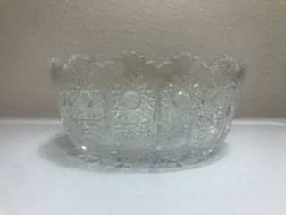 Vintage Lead Crystal Cut Glass 7 " Candy Serving Dish / Bowl