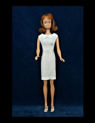 Vintage Barbie Pak White Silk Sheath Dress & Shoes 1962 - 63