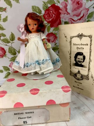 Vintage Nancy Ann Storybook Doll W Box 85 Bridal Flower Girl 4 " Bisque