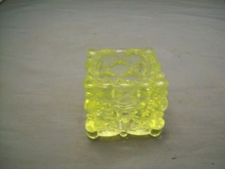 Small Yellow Vaseline/uranium Glass Candleholder
