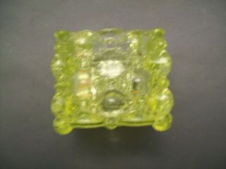 Small Yellow Vaseline/Uranium Glass Candleholder 2