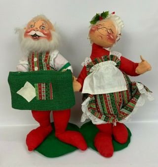 2 Vintage Annalee Large Mr And Mrs Santa Claus Dolls 1960 
