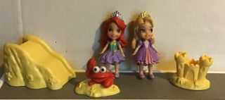 Disney Princess Mini Toddler Figures Doll Ariel Rapunzel Little Mermaid Kingdom