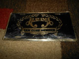Alabama Band Fan Club Member Embossed Metal Novelty License Plate Black Gold