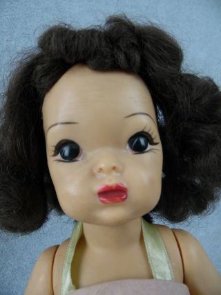 16” vintage hard plastic vinyl jointed Terri Lee Doll with tagged romper 1950s, 2