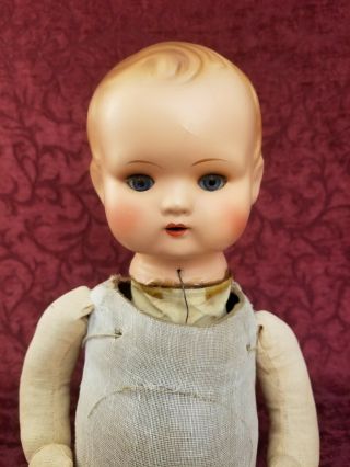 Vintage/antique Composition/cloth Baby Doll Key Automaton Yes/no 15 " Sleep Eyes