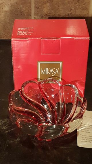 Mikasa SET OF 2 Peppermint Red 2.  5 