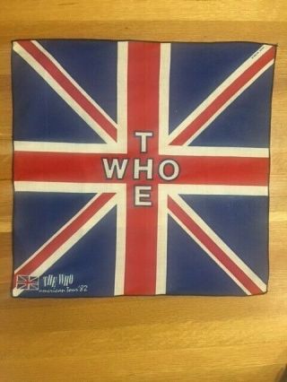 Vintage The Who 1982 American Tour Bandana Concert Memorabilia