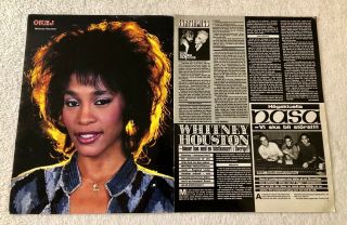 Whitney Houston 1986 Clippings Posters Swedish Okej Vintage Rare 1980s