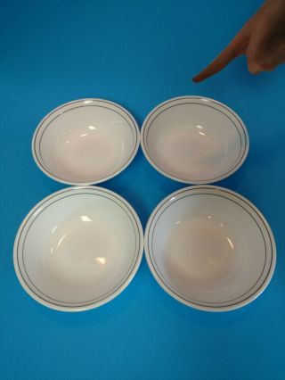 4 Corelle Corning White Blue Stripes18oz Soup Cereal Bowl Set Of 4 Lnc