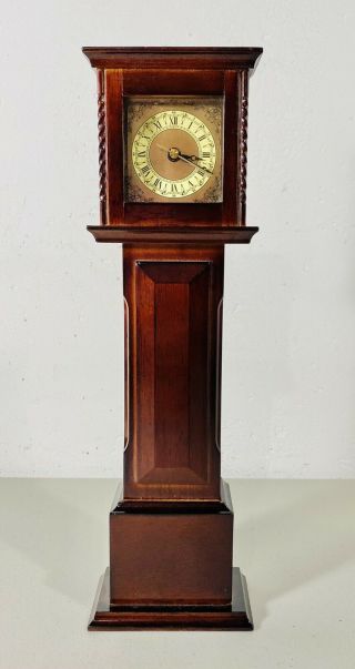 Vintage Bombay Company Wood Small Mini Grandfather Clock 13 " Tall Doll House