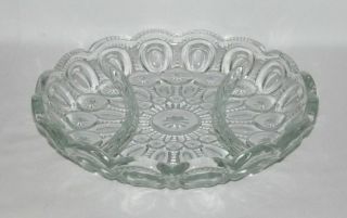 Le Smith Glass Co.  Moon And Star Crystal Round 3 - Part Divided Relish Dish