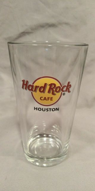 Hard Rock Cafe Houston Red Circle Classic Hrc Logo Pint Beer Glass