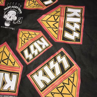 Vintage - Kiss Bandana - Rock And Roll Over Black - 1996 - Simmons Frehley Criss