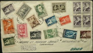 Poland 27 Apr 1946 Registered Postal Cover From Szczecin To Copenhagen,  Denmark