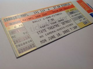 P Nk Party Tour Concert Ticket.  State Theatre Detroit 2002 {{free Shipping}}