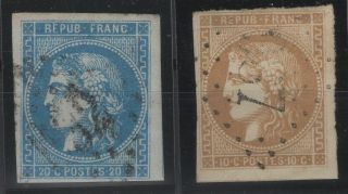 Av142294/ France – Bordeaux Issue – Y&t 43a - 46b – Cv 145 $