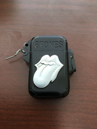 Vintage Rolling Stones Lighter Black With Mouth/tongue