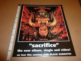 Motorhead Band Clipping Print Ad Sacrifice Black Sabbath Tour Heavy Metal Thrash