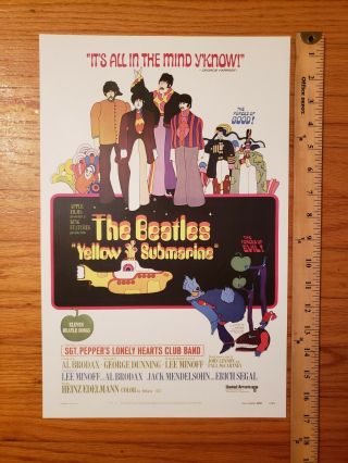 The Beatles Yellow Submarine Movie Poster 1968 Usa 11 " X17 " 68/310 Lennon