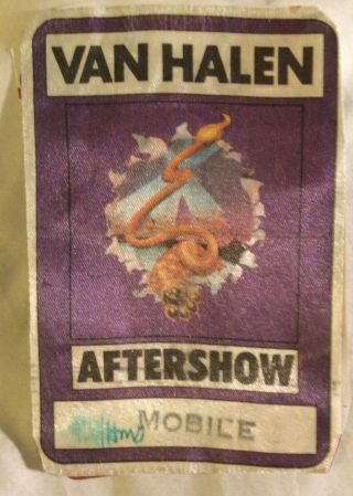 Van Halen - 1982 After Show Backstage Pass Mobile,  Al