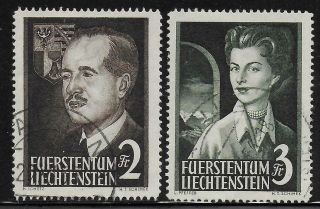Liechtenstein Stamps 1955 Mi 332 - 333 Canc Vf