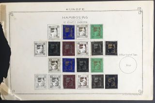 Germany: Institut Hamburger Boten W.  Krantz Issues 1850 - 1861 On Sheet Mh