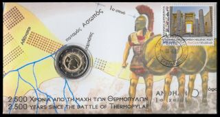 Greece 2020 2.  500 Years Since The Battle Of Thermopylae 2 Euro Coin Fdc V