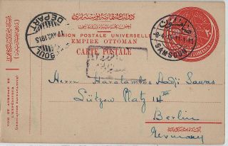 Turkey 1915 Stat Pc 20 Pa,  Samsoun To Berlin/germany,  Censored