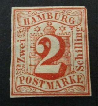 Nystamps German States Hamburg Stamp 3 Og H $130 N13y2634