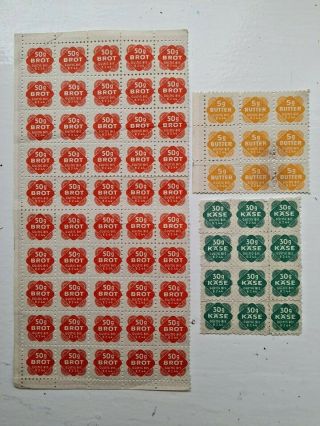 Ww2 Germany - British Printed Faked German Food Ration Stamps (j)