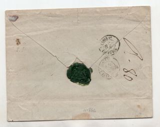 1860s France to US stamp cover SC 20 by first steamer wax seal PAID 80c ID 154 2