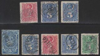 Chile 1882 - 83 Pacific War With Peru Sc 25 - 27,  Yv Fp3 (8x) Forged Ovp Paita,  Yca,