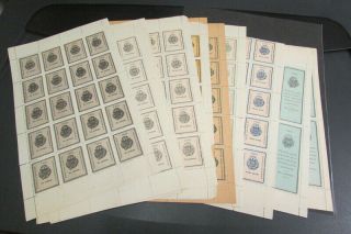 Salvador Scarce Stamp Group Of 14 Full Revenue Sheets 1904