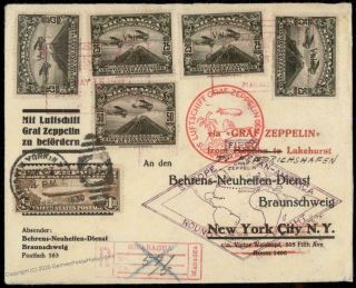 Nicaragua 1930 Usa C14 2x - Franked Graf Zeppelin Sieger 64 Ix Havana Cover 84158