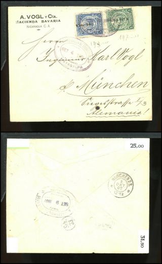 Nicaragua Postal History Lot 140 1907 35c Schgs Matagalpa - Munich $$$