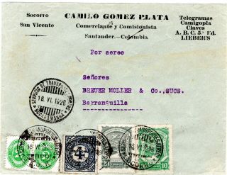 Colombia - Scadta,  Cosada - Cover - Socorro To Barranquilla - 1928 Rrr