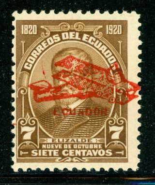 Ecuador Mnh Specialized: Bertossa Xxvii.  G 7c Brown (red) Ovpt Type C $$$